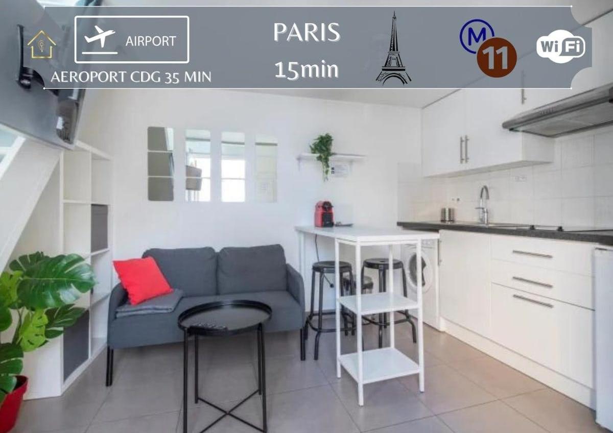 Benfleet 4 Cosy Studio Proche Paris Apartment Romainville Exterior photo